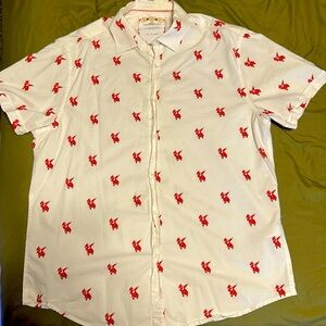 Denim & Flower dabbin Santa collared short sleeve button up